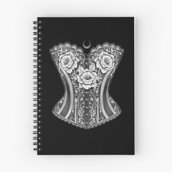 Item preview, Gothic corset with flowers black and white  designed and sold by Sitenkovamary.