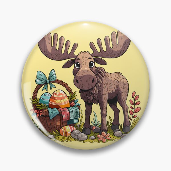 Item preview, Moose with an Easter Basket designed and sold by Ghost on Toast.