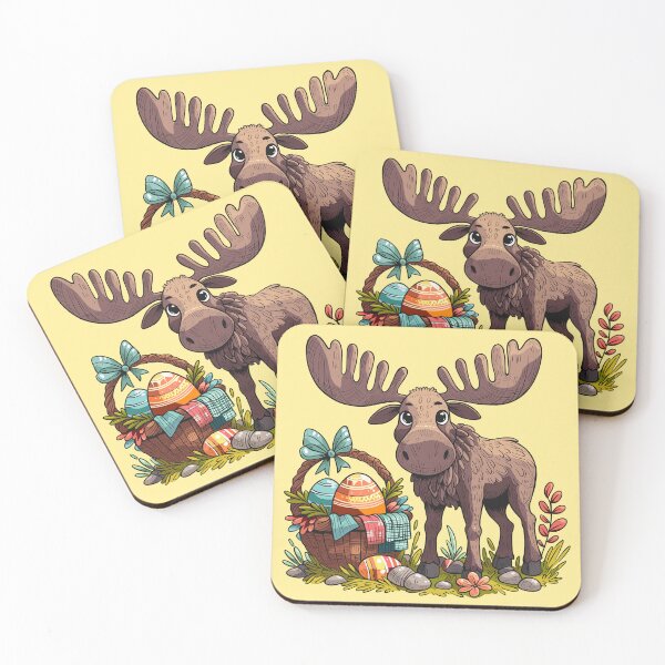 Item preview, Moose with an Easter Basket designed and sold by Ghost on Toast.