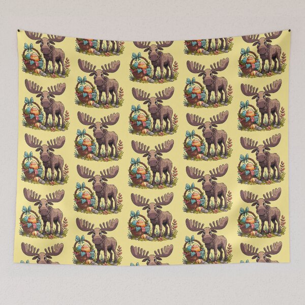 Item preview, Moose with an Easter Basket designed and sold by Ghost on Toast.