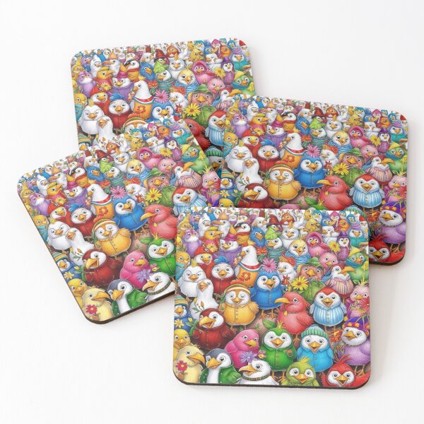 Item preview, Many Funny Birds Pattern 4 designed and sold by AlinaSCorner.