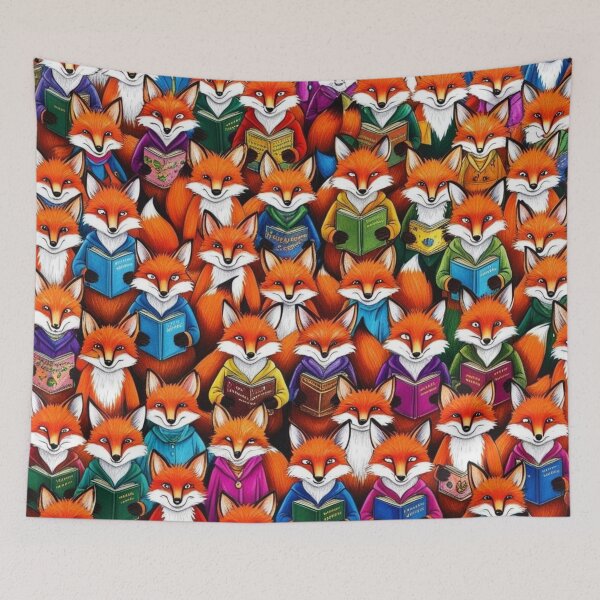 Item preview, Many Funny Foxes Reading Books Pattern designed and sold by AlinaSCorner.