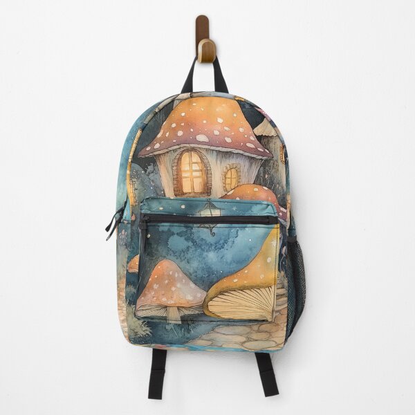 Item preview, Dreamy Mushroom Village designed and sold by SporeandCanvas.