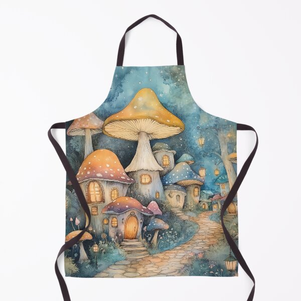 Item preview, Dreamy Mushroom Village designed and sold by SporeandCanvas.