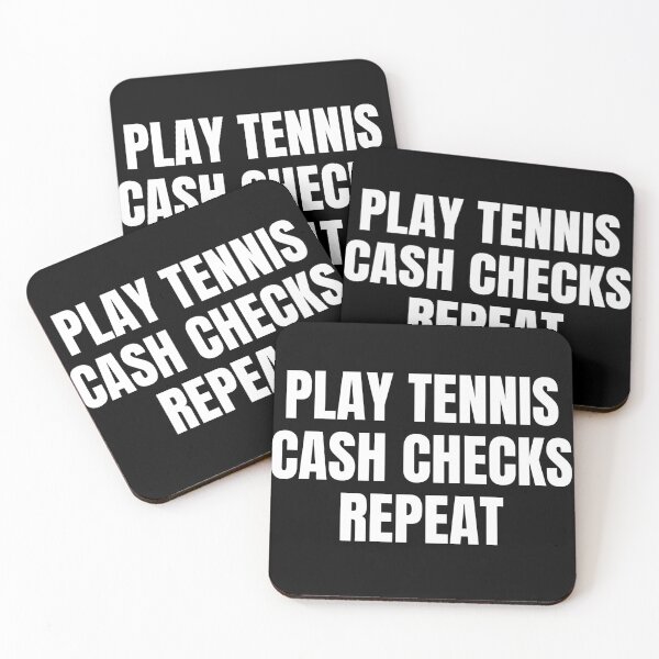 Item preview, Camiseta con repetición de Play Tennis Cash Checks designed and sold by Dazai_shop⭐⭐⭐⭐⭐.
