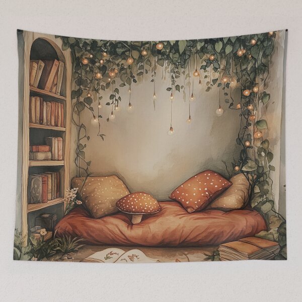 Item preview, Enchanted Reading Corner Art Print designed and sold by SporeandCanvas.