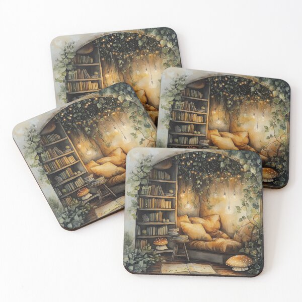Item preview, Tranquil Reading Nook Watercolor designed and sold by SporeandCanvas.