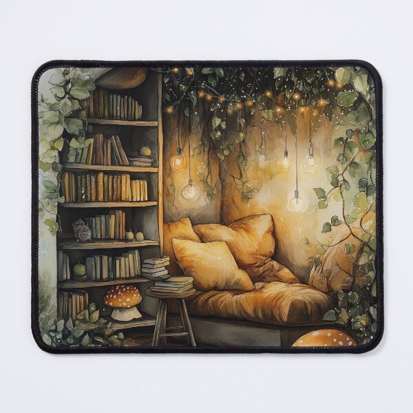 Item preview, Tranquil Reading Nook Watercolor designed and sold by SporeandCanvas.