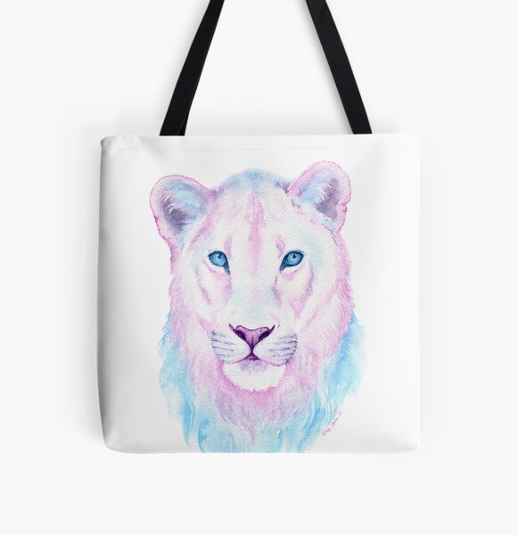 Trans Lion | Trans Pride Watercolor All Over Print Tote Bag