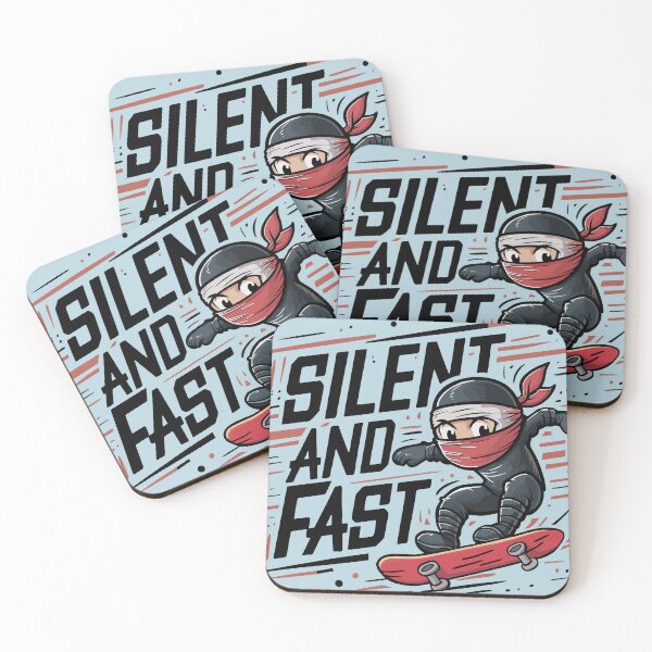 Item preview, Silent And Fast Cute Cartoon Kawaii Ninja Skateboarding designed and sold by NosandEdgy.