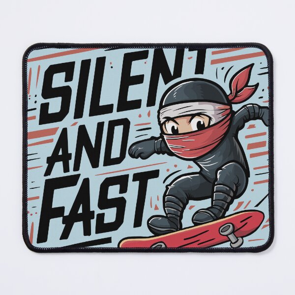 Item preview, Silent And Fast Cute Cartoon Kawaii Ninja Skateboarding designed and sold by NosandEdgy.