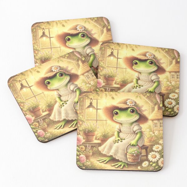 Item preview, Cottage Core Frog in a Whimsical Garden designed and sold by lynnebeclu.