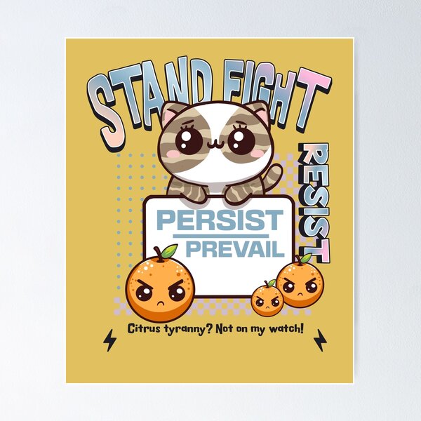 Vista previa del artículo con la obra «Resistir Persistir Prevalecer», diseñado y vendido por BaffledSnout.