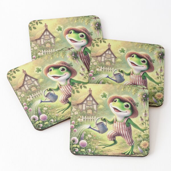 Item preview, Whimsical Cottage Core Frog Dancing in a Garden designed and sold by lynnebeclu.