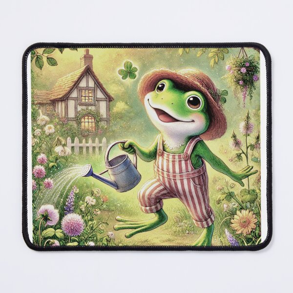 Item preview, Whimsical Cottage Core Frog Dancing in a Garden designed and sold by lynnebeclu.