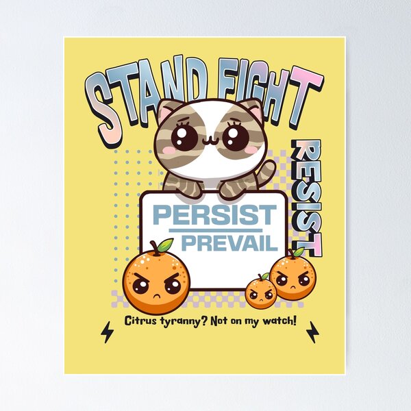 Vista previa del artículo con la obra «Resistir Persistir Prevalecer», diseñado y vendido por BaffledSnout.