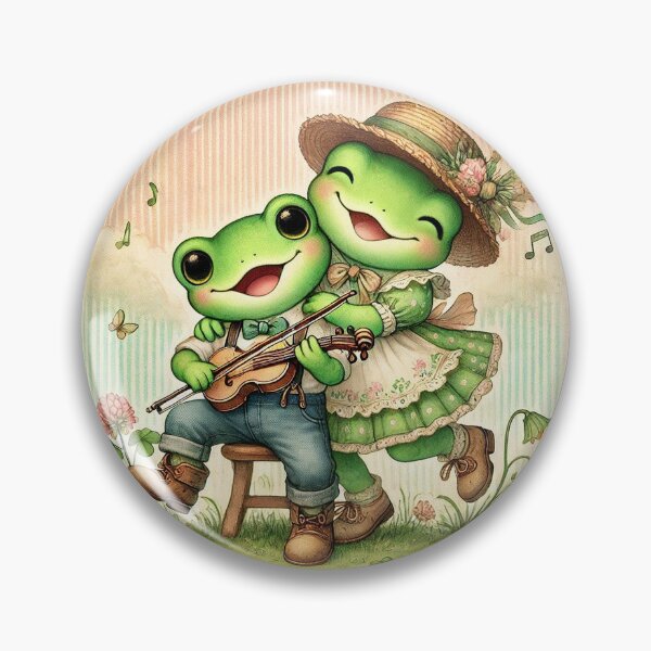Item preview, Vintage Watercolor Frog Dance designed and sold by lynnebeclu.
