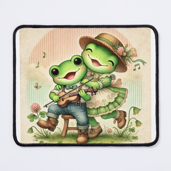 Item preview, Vintage Watercolor Frog Dance designed and sold by lynnebeclu.