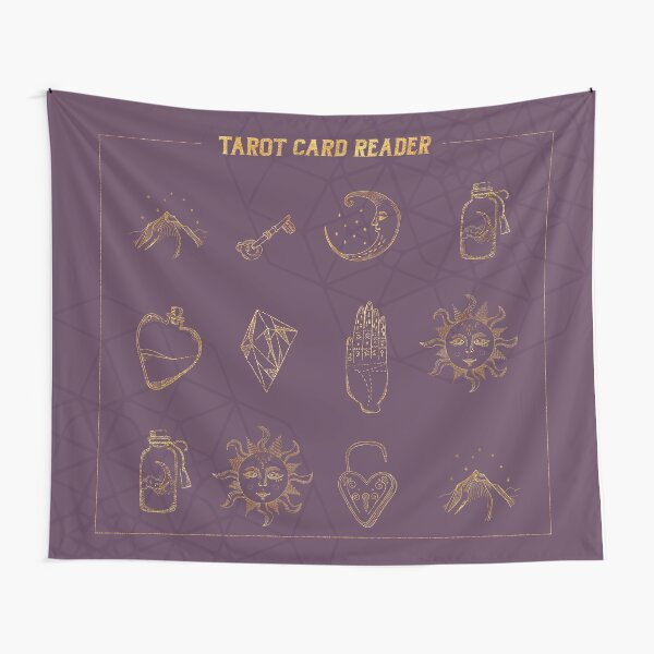 Tarot card reader in purple and gold Tapestry