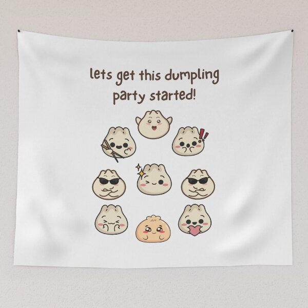 Item preview, Lets Get This Dumpling Party Started, Dim Sum, Yum Cha, Kawaii designed and sold by AASparksDesigns.