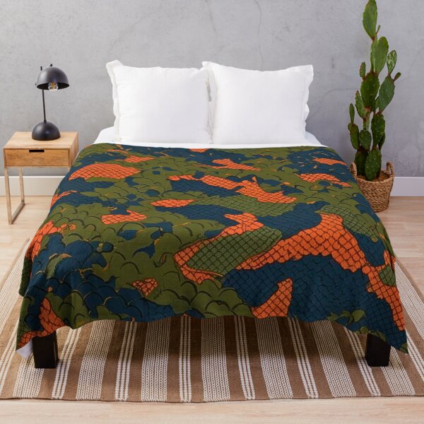 Item preview, Textured Tactical Camouflage Orange Blue Crosshatch Green designed and sold by CamouflageLab.