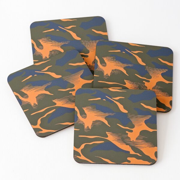 Item preview, Striped Tactical Camouflage Orange Blue Linear Dark Green designed and sold by CamouflageLab.