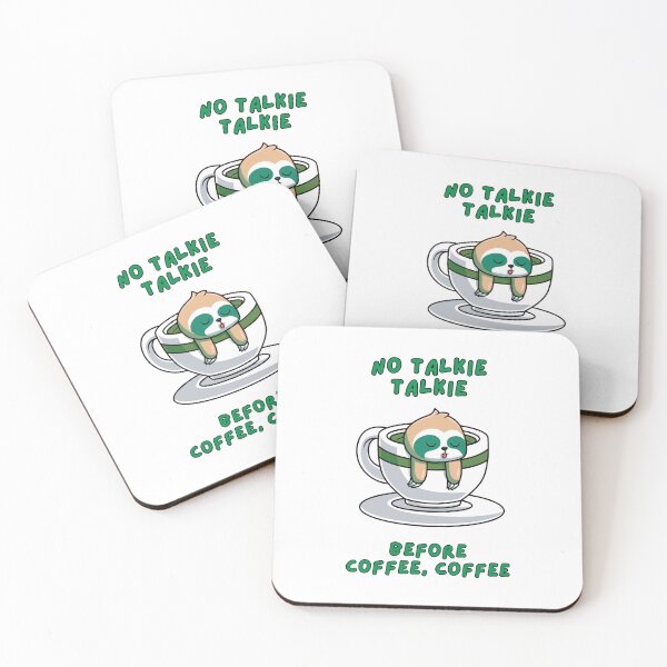 Item preview, No Talkie, Talkie, Before Coffee Coffee, Cup Saucer, Badger, Green  designed and sold by AASparksDesigns.