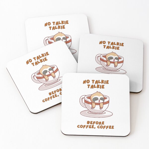 Item preview, No Talkie, Talkie, Before Coffee Coffee, Cup Saucer, Badger  designed and sold by AASparksDesigns.