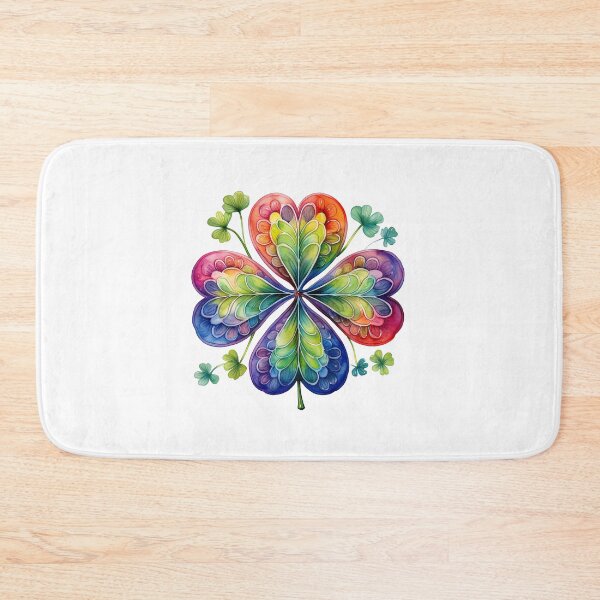 Item preview, Lucky Four-Leaf Clover Rainbow Watercolor Art designed and sold by Olive and Lily Delights.