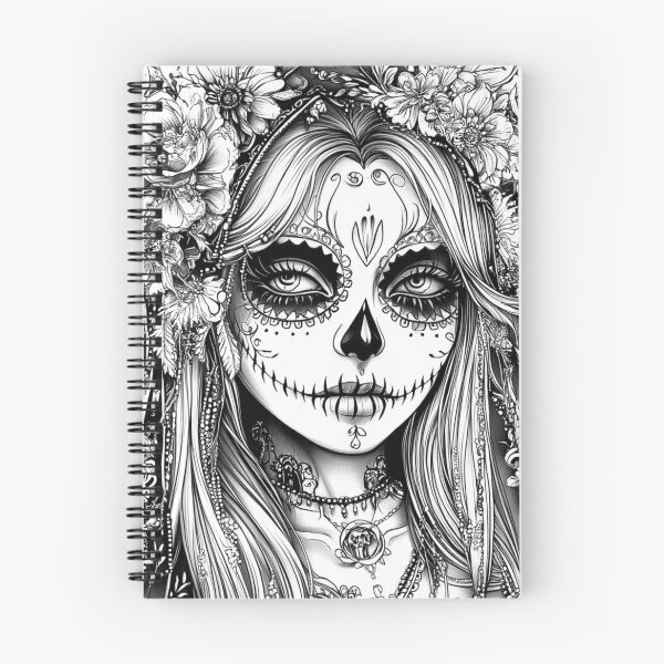 Aperçu de l'œuvre Catrina élégante en noir et blanc créée et vendue par ArtemisDesignAI.