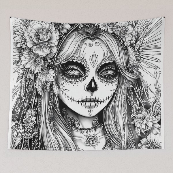 Item preview, Elegant Catrina in Black and White Art designed and sold by ArtemisDesignAI.