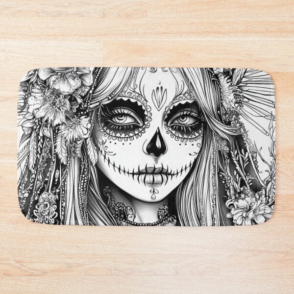 Item preview, Elegant Catrina in Black and White Art designed and sold by ArtemisDesignAI.