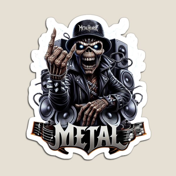 Item preview, Metal Skull Rocker – Heavy Metal Skeleton Music Art designed and sold by DeimosArtIntl.