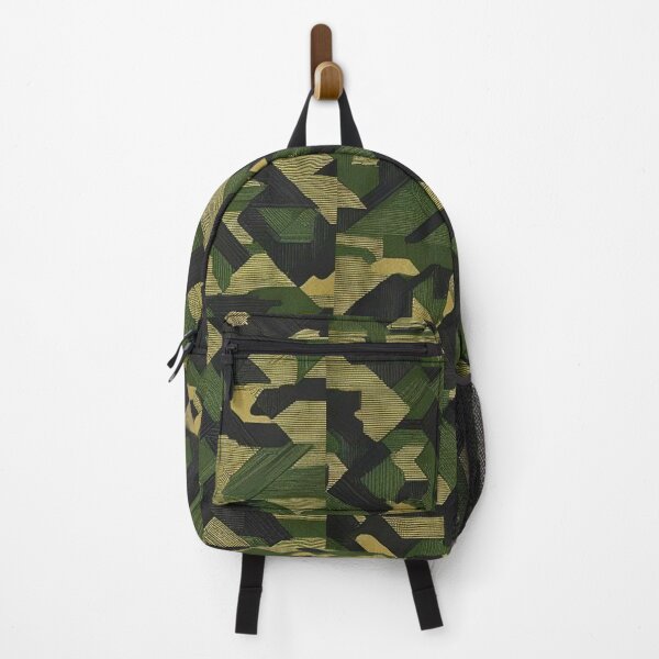 Item preview, Geometric Tactical Camouflage Green Black Interwoven Blocks designed and sold by CamouflageLab.