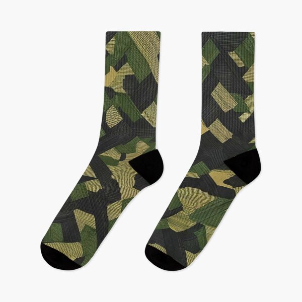 Item preview, Geometric Tactical Camouflage Green Black Interwoven Blocks designed and sold by CamouflageLab.