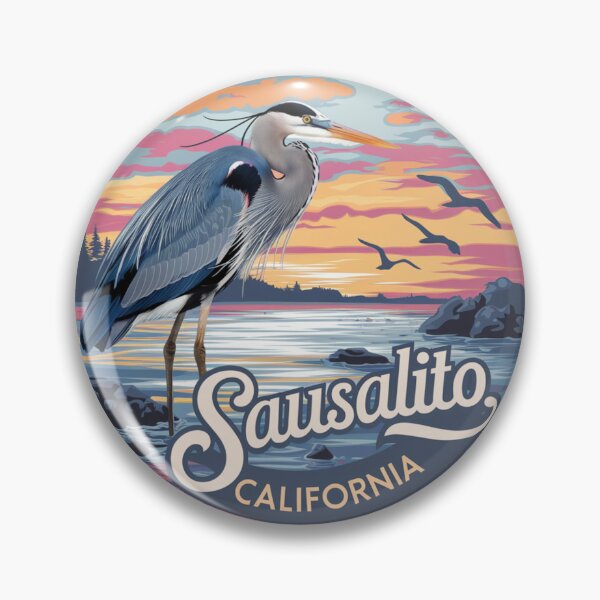 Item preview, Sausalito California Sunset Heron Vintage Design designed and sold by CircinusStore.
