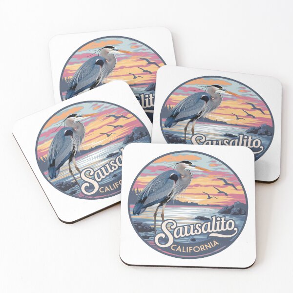 Item preview, Sausalito California Sunset Heron Vintage Design designed and sold by CircinusStore.
