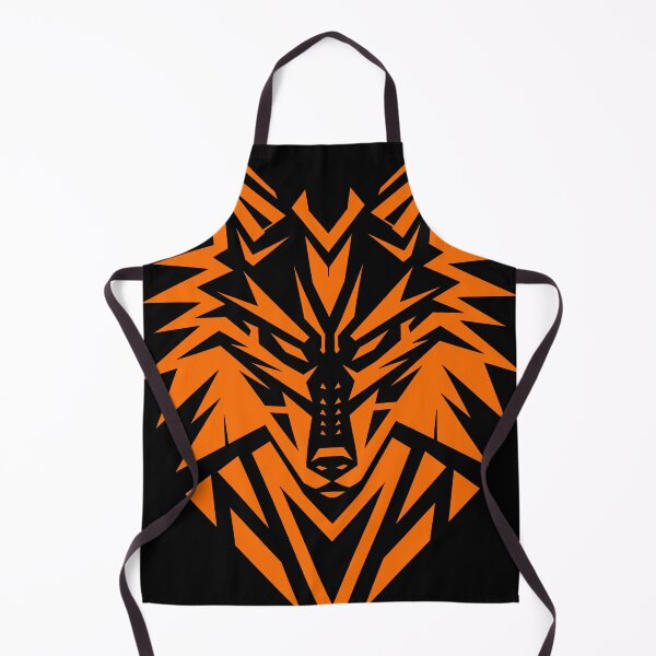Aperçu de l'œuvre Loup tribal orange féroce créée et vendue par SteadyRolling.