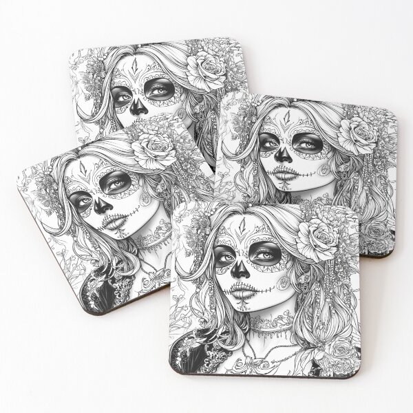 Item preview, Floral Catrina in Detailed Illustration designed and sold by ArtemisDesignAI.