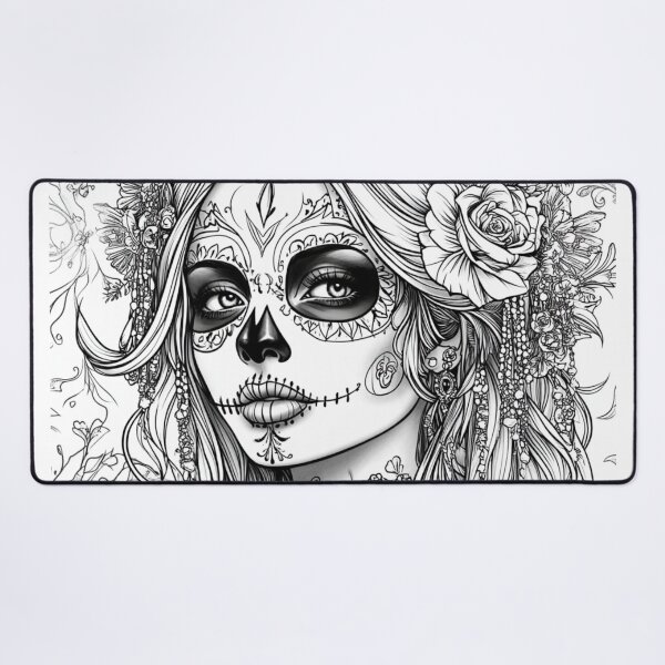 Item preview, Floral Catrina in Detailed Illustration designed and sold by ArtemisDesignAI.