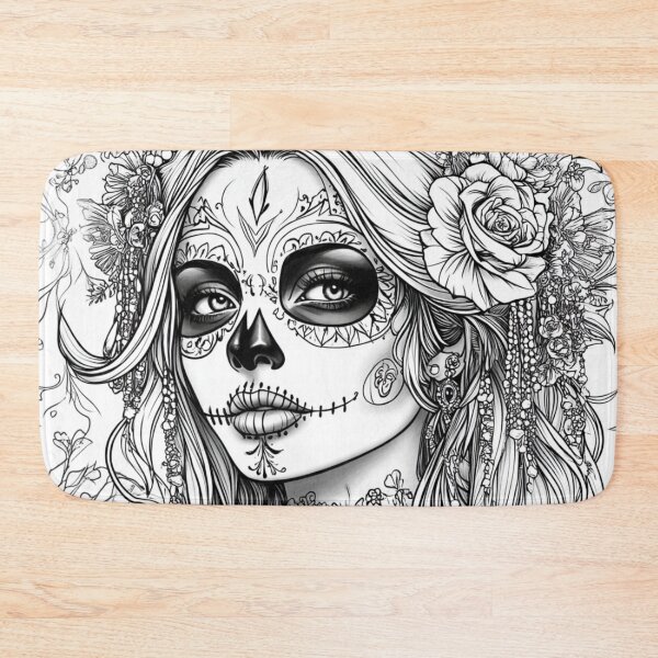 Item preview, Floral Catrina in Detailed Illustration designed and sold by ArtemisDesignAI.