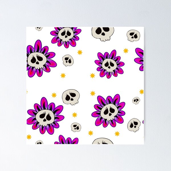 Item preview, Skull Flower Pattern designed and sold by Onehappyhook.