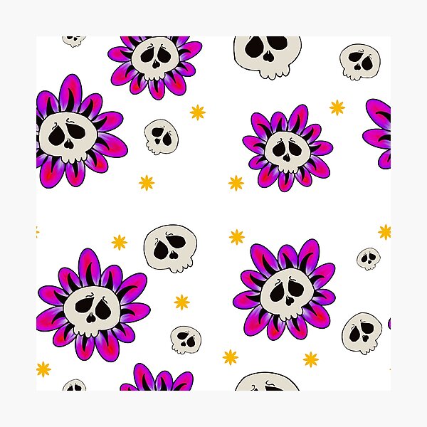 Item preview, Skull Flower Pattern designed and sold by Onehappyhook.