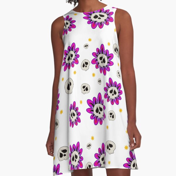 Aperçu de l'œuvre Motif de crâne et de fleur créée et vendue par Onehappyhook.