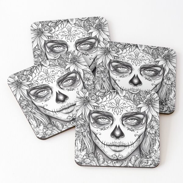 Item preview, Mystical Catrina with Floral Details designed and sold by ArtemisDesignAI.