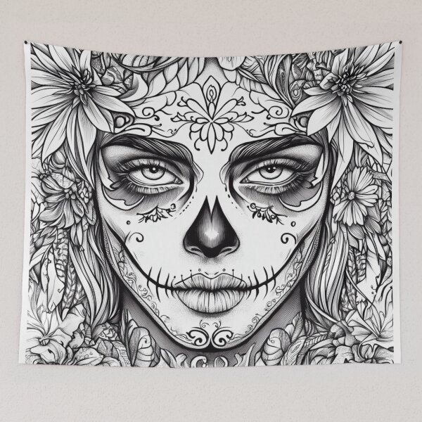 Item preview, Mystical Catrina with Floral Details designed and sold by ArtemisDesignAI.