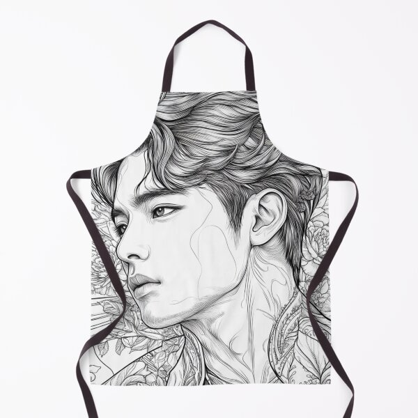 Item preview, Artistic Male Portrait with Florals K pop designed and sold by ArtemisDesignAI.