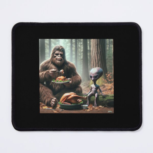 Item preview, Bigfoot and Alien Enjoying Feast designed and sold by CJC Designs.