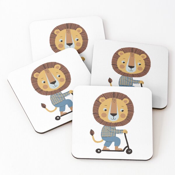 Item preview, Cute Lion Riding Scooter Kids Illustration designed and sold by OpalEllery.
