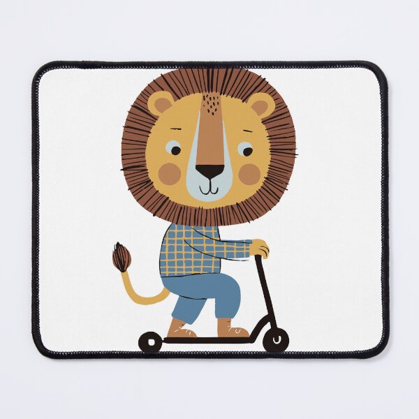 Item preview, Cute Lion Riding Scooter Kids Illustration designed and sold by OpalEllery.